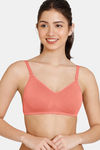 Zivame Beautiful Basics Double Layered Non Wired Full Coverage Backless Bra - Desert Flower — thumbnail 3